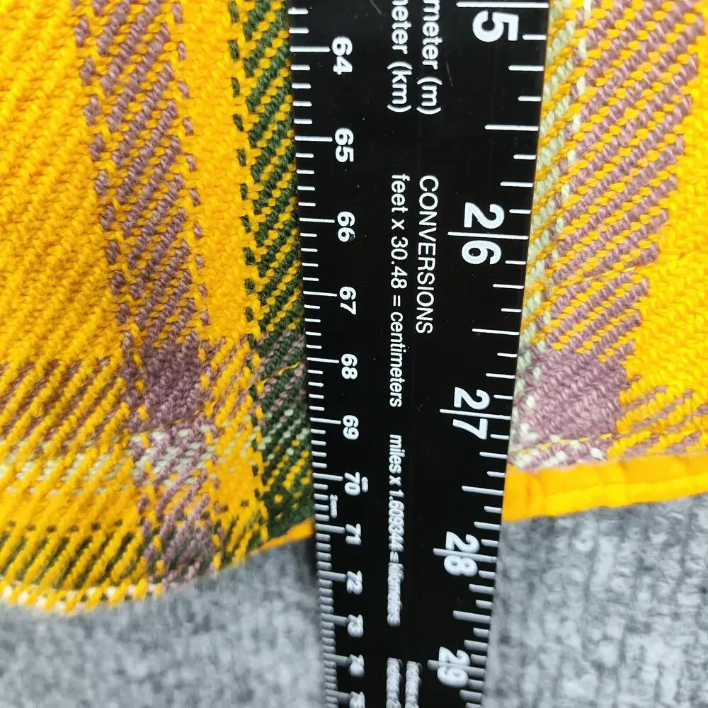 North Face Shirt Mens Medium Yellow Plaid Flannel Button Front Long Sleeve